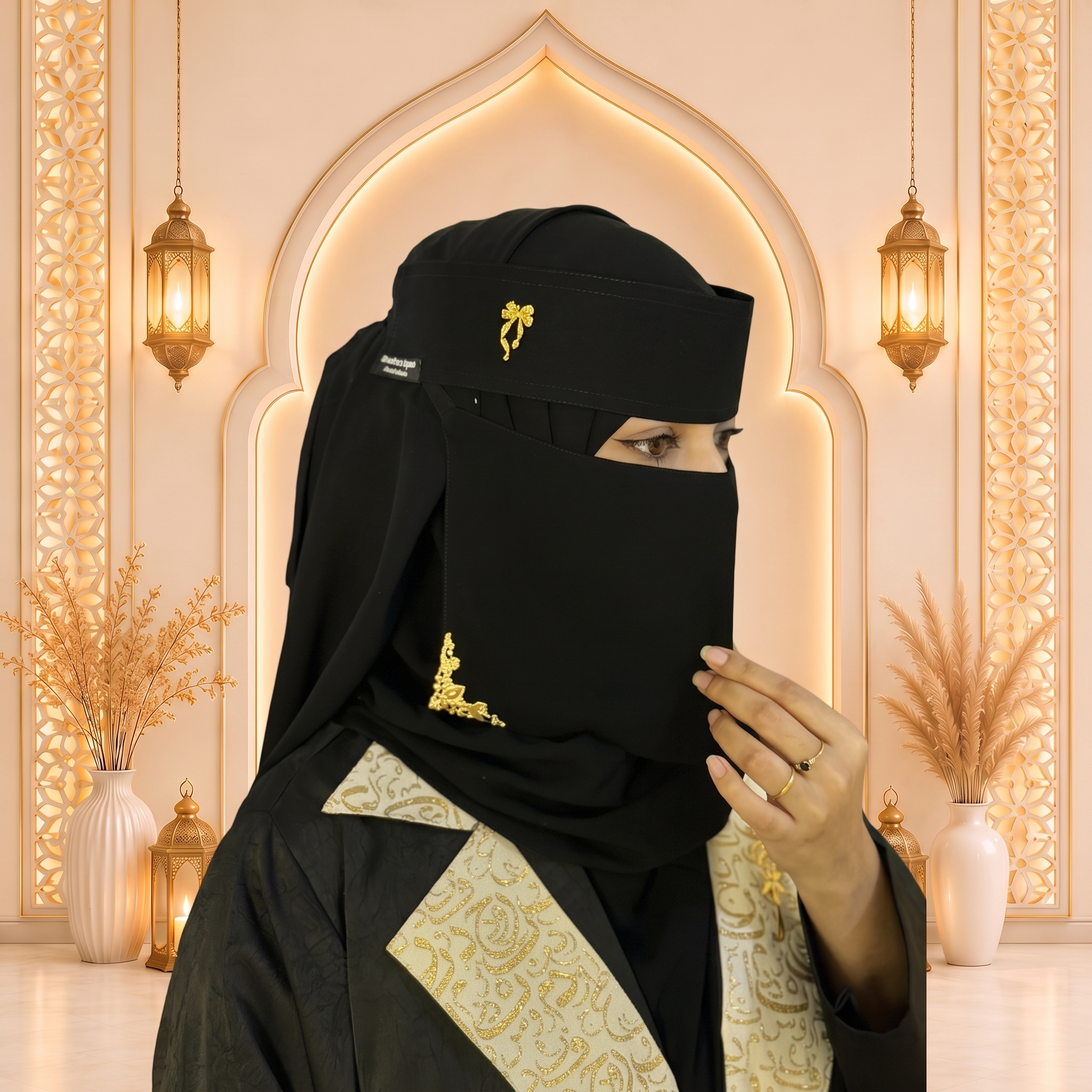 Golden pokie2 pendant Nikab